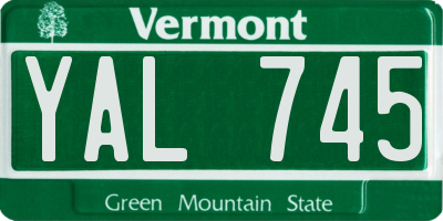 VT license plate YAL745