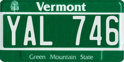 VT license plate YAL746