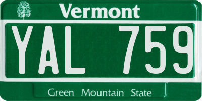 VT license plate YAL759