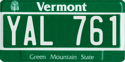 VT license plate YAL761