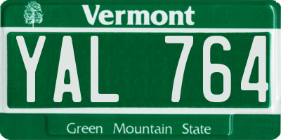 VT license plate YAL764