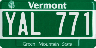 VT license plate YAL771