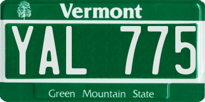 VT license plate YAL775