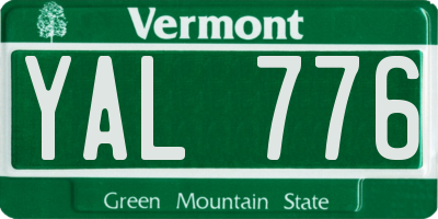VT license plate YAL776