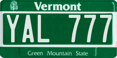 VT license plate YAL777