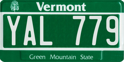 VT license plate YAL779