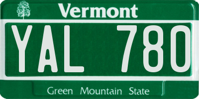 VT license plate YAL780