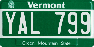 VT license plate YAL799