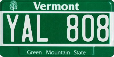 VT license plate YAL808