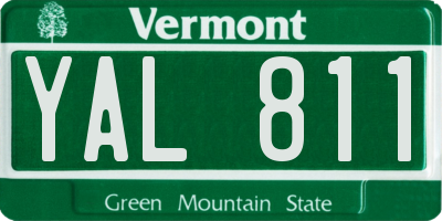 VT license plate YAL811