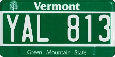 VT license plate YAL813