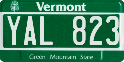 VT license plate YAL823