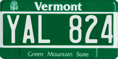 VT license plate YAL824