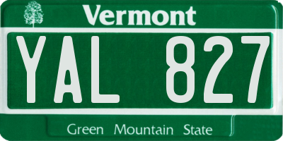 VT license plate YAL827