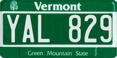 VT license plate YAL829