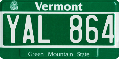 VT license plate YAL864