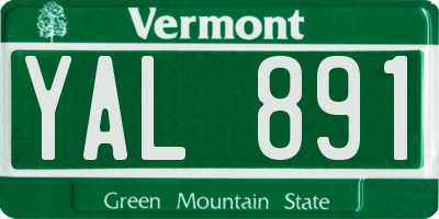 VT license plate YAL891