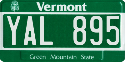 VT license plate YAL895