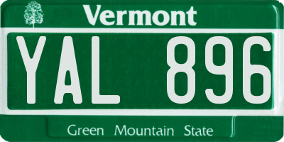 VT license plate YAL896