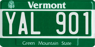 VT license plate YAL901