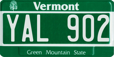 VT license plate YAL902