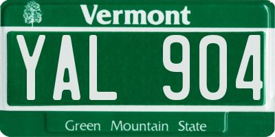 VT license plate YAL904