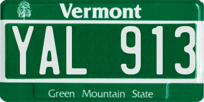 VT license plate YAL913