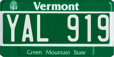 VT license plate YAL919