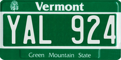 VT license plate YAL924