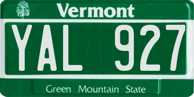 VT license plate YAL927