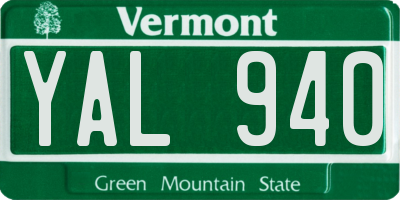 VT license plate YAL940