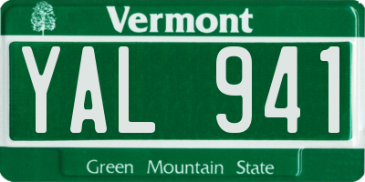 VT license plate YAL941