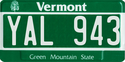 VT license plate YAL943