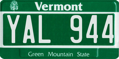 VT license plate YAL944