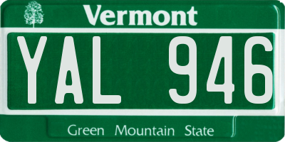 VT license plate YAL946