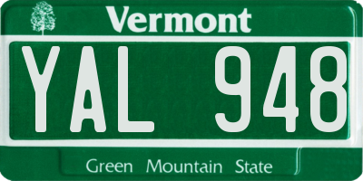VT license plate YAL948