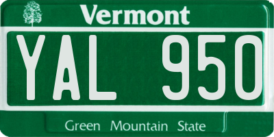 VT license plate YAL950