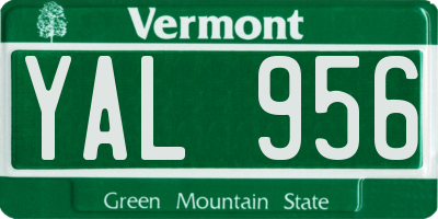VT license plate YAL956