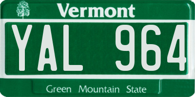 VT license plate YAL964