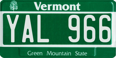 VT license plate YAL966