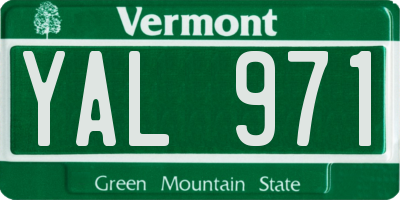 VT license plate YAL971