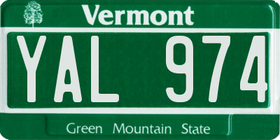 VT license plate YAL974