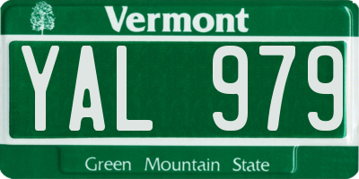 VT license plate YAL979