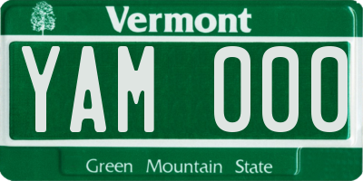 VT license plate YAM000