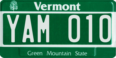 VT license plate YAM010