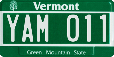 VT license plate YAM011