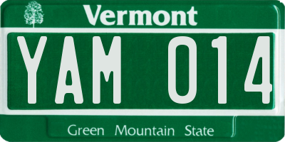 VT license plate YAM014
