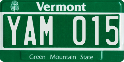 VT license plate YAM015