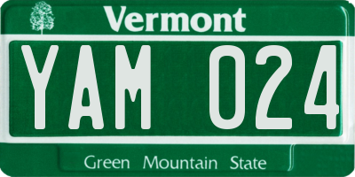 VT license plate YAM024