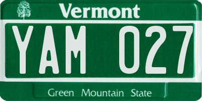 VT license plate YAM027